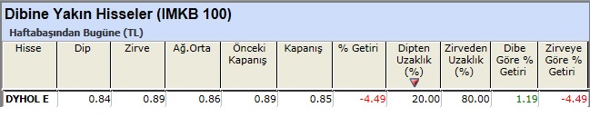 Dibine yakın hisseler 15-02-2013