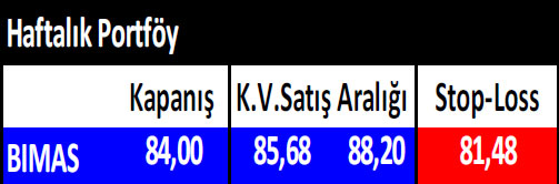 15 hisselik haftalık portföy