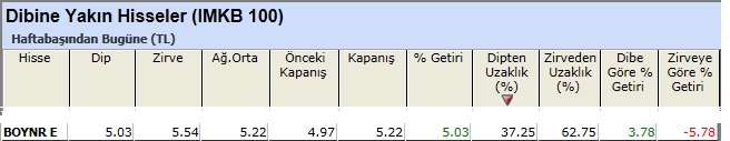 Dibine yakın hisseler 22-02-2013