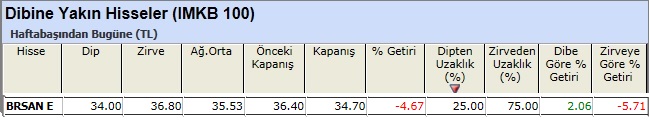 Dibine yakın hisseler 08-03-2013