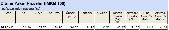 Dibine yakın hisseler 18-03-2013