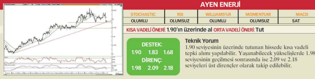 22 hisselik teknik analiz