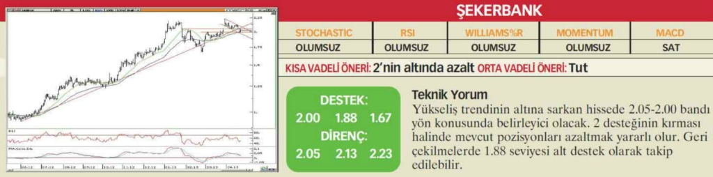 22 hisselik teknik analiz