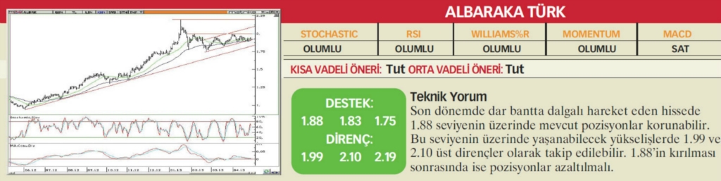 22 hisselik teknik analiz