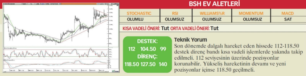 22 hisselik teknik analiz