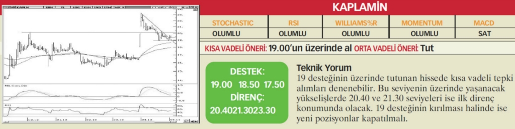 17 hisselik teknik analiz