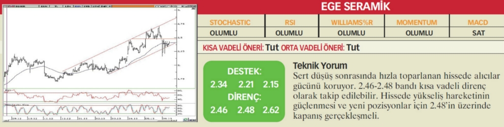 22 hisselik teknik analiz