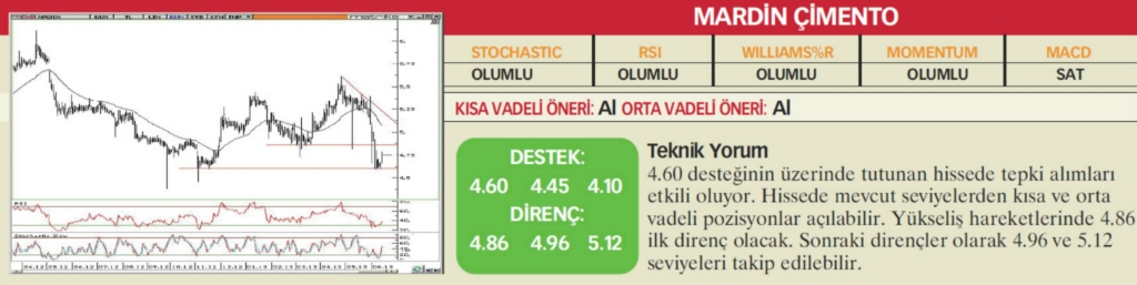 22 hisselik teknik analiz