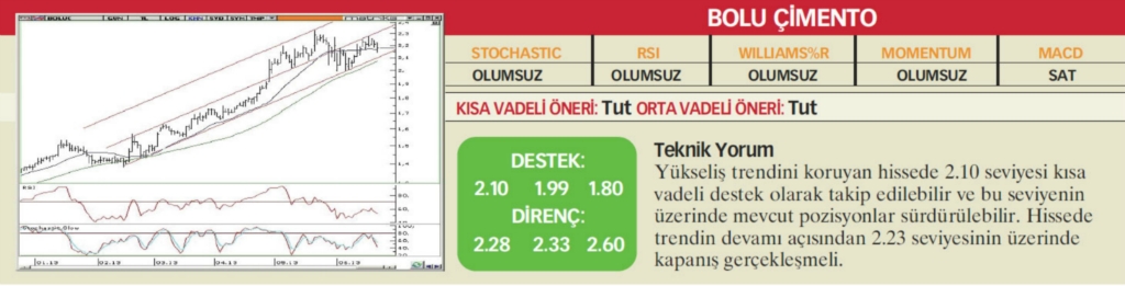 22 hisselik teknik analiz