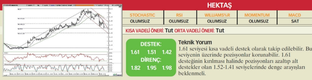 22 hisselik teknik analiz