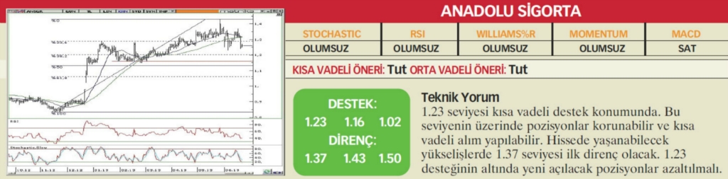 22 hisselik teknik analiz