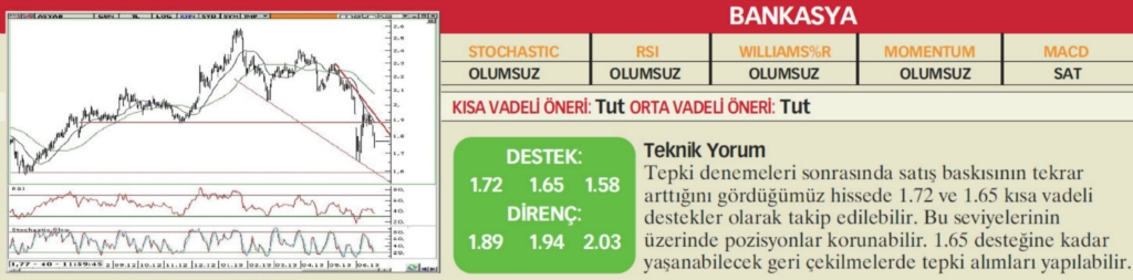 22 hisselik teknik analiz