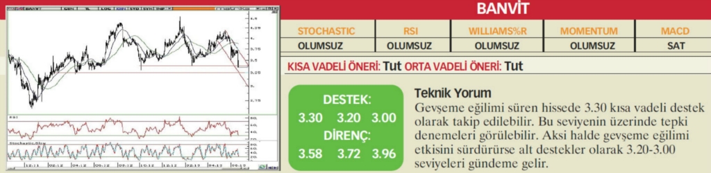 22 hisselik teknik analiz