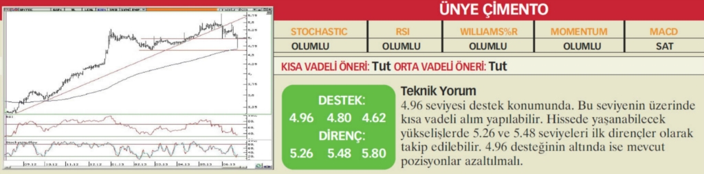 22 hisselik teknik analiz