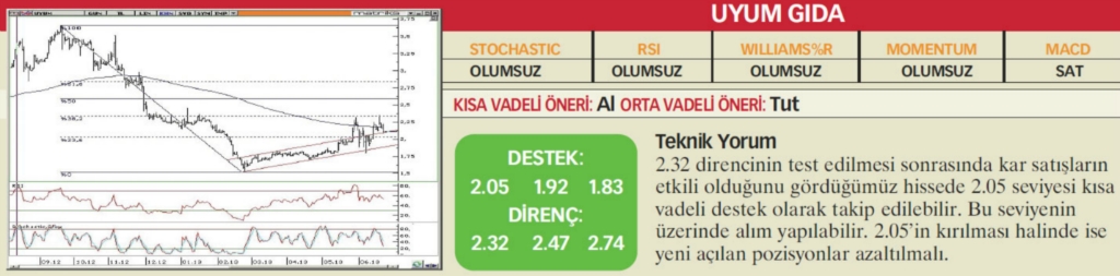 22 hisselik teknik analiz