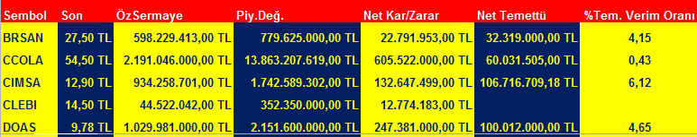 BİST 100'ün temettü verimlilik oranı