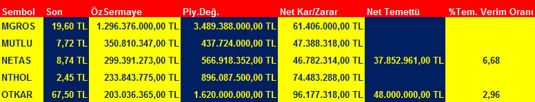 BİST 100'ün temettü verimlilik oranı