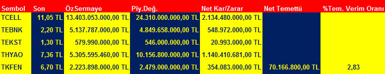 BİST 100'ün temettü verimlilik oranı