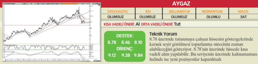 22 hisselik teknik analiz