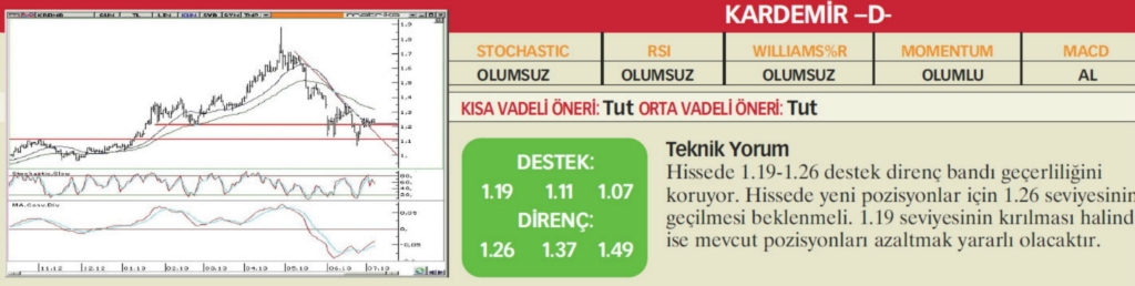 22 hisselik teknik analiz