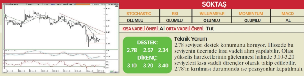 22 hisselik teknik analiz