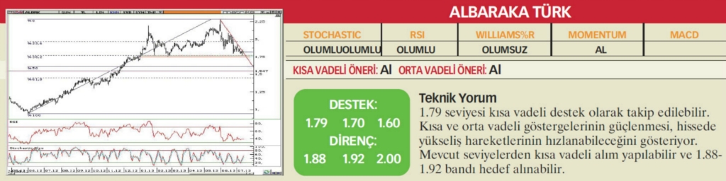 22 hisselik teknik analiz