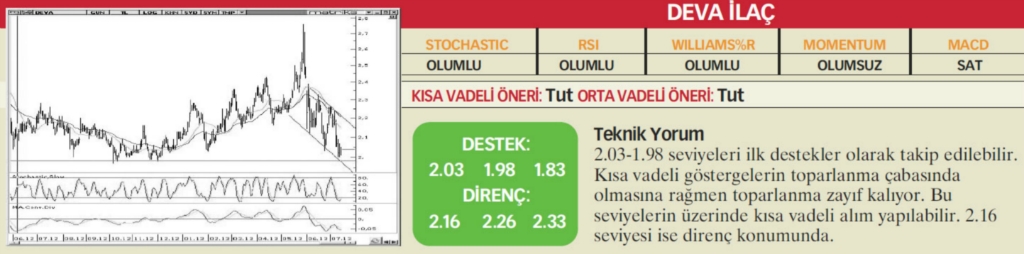 22 hisselik teknik analiz