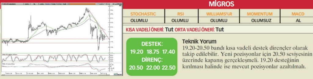 22 hisselik teknik analiz