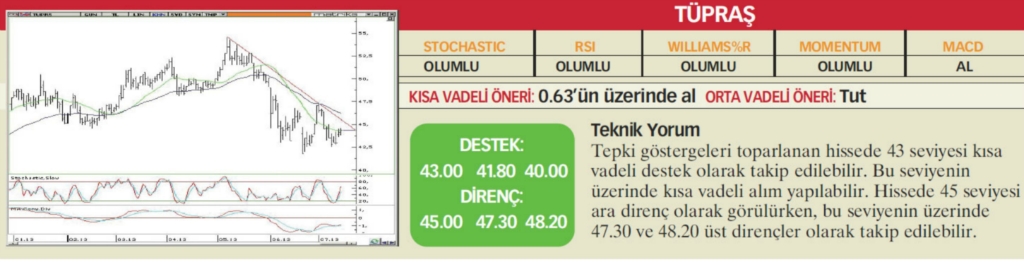 22 hisselik teknik analiz