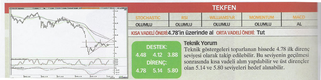 17 hisse için teknik analiz