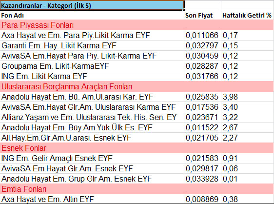 En çok kazandıran fonlar hangileri?