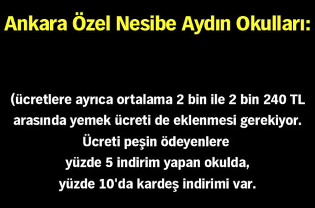 İşte ücretlerini ilan eden özel okullar!