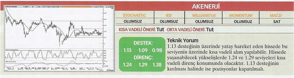 17 hisse için teknik analiz