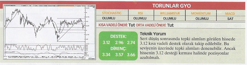 17 hisse için teknik analiz