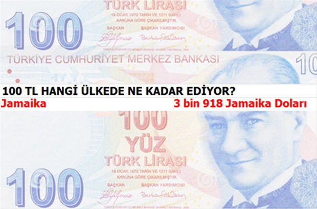 100 TL hangi ülkede ne kadar ediyor?