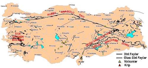 Türkiye'nin deprem haritası