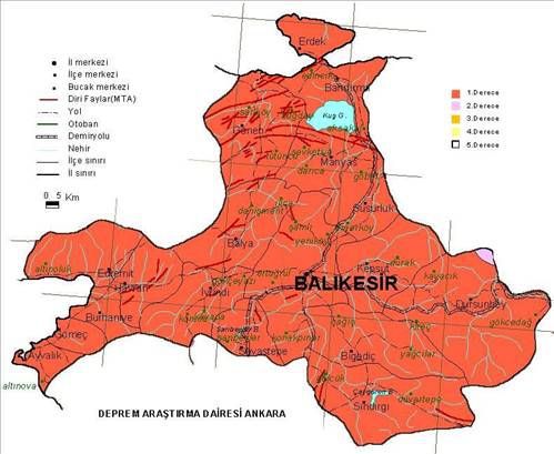 Türkiye'nin deprem haritası