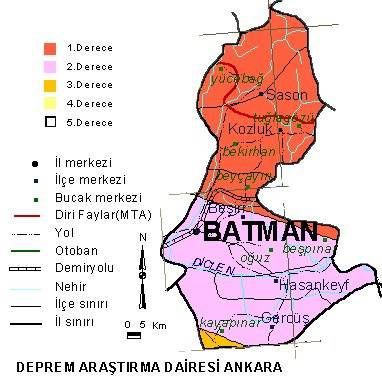 Türkiye'nin deprem haritası