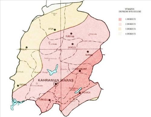Türkiye'nin deprem haritası